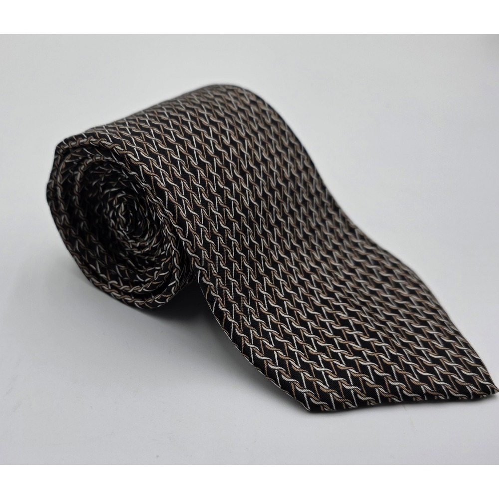 Christian Dior Silk Tie Paris New York Geometric‎ Pattern Men's Accessories